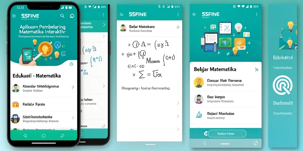 Tampilan antarmuka aplikasi 55FIVE yang ramah pengguna untuk belajar matematika.