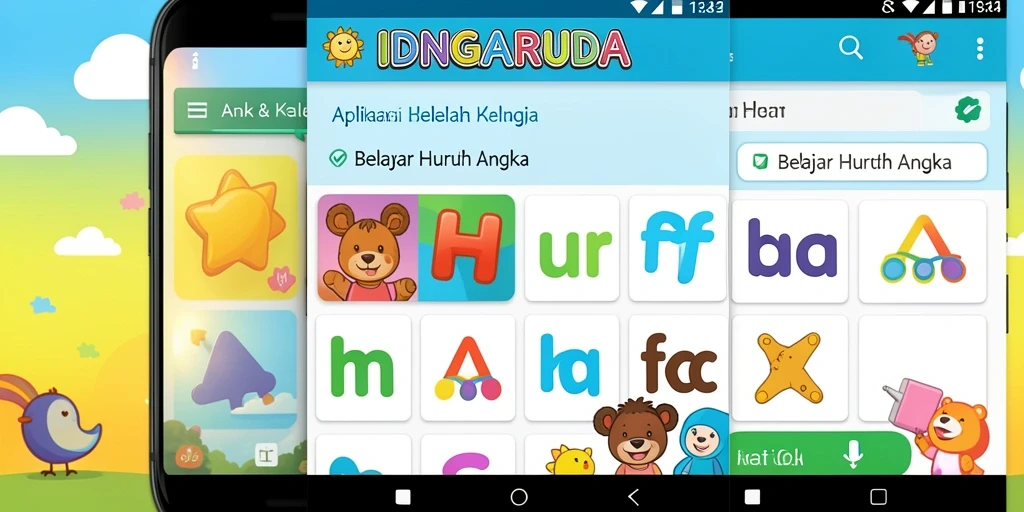 Tampilan antarmuka IDNGARUDA yang ceria dan edukatif.