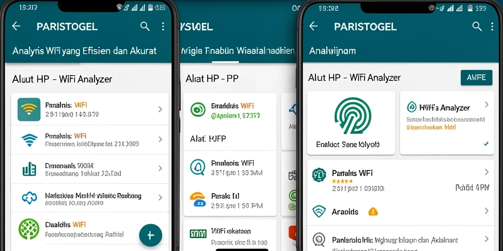 Screenshot utama PARISTOGEL yang menunjukkan fungsi WiFi Analyzer.
