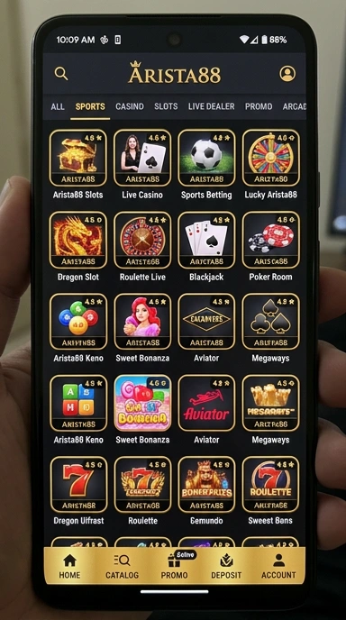 Tampilan katalog aplikasi arista88